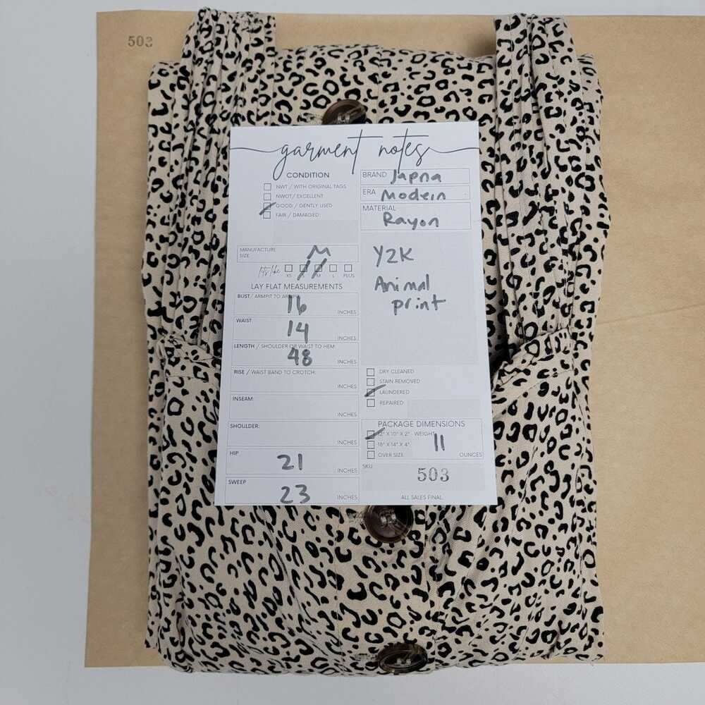 Y2K Strappy Button Animal Print Midi Dress - Picture 10 of 10